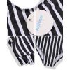 Arshiner Girls Bikini Beach Swimwear 2 Piece Swimsuits Floral Printing Bathing Suits(Black White Stripes)