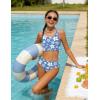 Arshiner Girls Bikini Beach Swimwear 2 Piece Swimsuits Floral Printing Bathing Suits(Blue Floral)