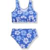 Arshiner Girls Bikini Beach Swimwear 2 Piece Swimsuits Floral Printing Bathing Suits(Blue Hibiscus)