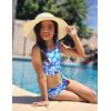 Arshiner Girls Bikini Beach Swimwear 2 Piece Swimsuits Floral Printing Bathing Suits(Blue Hibiscus)