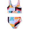 Arshiner Girls Bikini Beach Swimwear 2 Piece Swimsuits Floral Printing Bathing Suits(Geo Pattern)