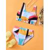 Arshiner Girls Bikini Beach Swimwear 2 Piece Swimsuits Floral Printing Bathing Suits(Geo Pattern)