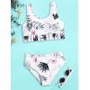 Arshiner Girls Bikini Beach Swimwear 2 Piece Swimsuits Floral Printing Bathing Suits(Leaves and Flower Pattern)