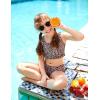 Arshiner Girls Bikini Beach Swimwear 2 Piece Swimsuits Floral Printing Bathing Suits(Leopard Pattern)