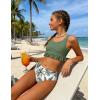 Arshiner Girls Bikini Beach Swimwear 2 Piece Swimsuits Floral Printing Bathing Suits(Light Green-floral)