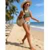 Arshiner Girls Bikini Beach Swimwear 2 Piece Swimsuits Floral Printing Bathing Suits(Light Green-floral)