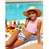 Arshiner Girls Bikini Beach Swimwear 2 Piece Swimsuits Floral Printing Bathing Suits(Light Pink-floral)