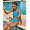 Arshiner Girls Bikini Beach Swimwear 2 Piece Swimsuits Floral Printing Bathing Suits(Navy Blue-solid)