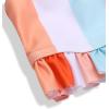 Arshiner Girls Bikini Beach Swimwear 2 Piece Swimsuits Floral Printing Bathing Suits(Orange White Stripes)