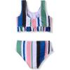 Arshiner Girls Bikini Beach Swimwear 2 Piece Swimsuits Floral Printing Bathing Suits(Stripes Pattern)