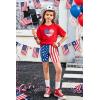 Arshiner Girls Clothes Summer 2 Piece Outfits Drop Shoulder T-Shirts and Biker Shorts Kids Fashion Clothing Sets(Red&white&blue Star)