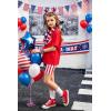 Arshiner Girls Clothes Summer 2 Piece Outfits Drop Shoulder T-Shirts and Biker Shorts Kids Fashion Clothing Sets(Red&white&blue Star)