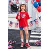 Arshiner Girls Clothes Summer 2 Piece Outfits Drop Shoulder T-Shirts and Biker Shorts Kids Fashion Clothing Sets(Red&white&blue Star)