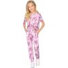 Arshiner Girls Clothing Sets Tie Dye Twist Front Tops & Sweatpants Outfits Sportwear Sweatsuits Tracksuits 4-13 Year(Tie Dye Set Brown White)