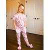Arshiner Girls Clothing Sets Tie Dye Twist Front Tops & Sweatpants Outfits Sportwear Sweatsuits Tracksuits 4-13 Year(Tie Dye Set Brown White)
