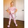 Arshiner Girls Clothing Sets Tie Dye Twist Front Tops & Sweatpants Outfits Sportwear Sweatsuits Tracksuits 4-13 Year(Tie Dye Set Brown White)