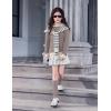 Arshiner Girls Crewneck Sweatshirt Long Sleeve Pullover Tops Drop Shoulder Sweatshirts Color Block Ribbed Trim(Coffee)