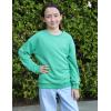 Arshiner Girls Crewneck Sweatshirt Long Sleeve Pullover Tops Drop Shoulder Sweatshirts Color Block Ribbed Trim(Green)