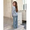 Arshiner Girls Crewneck Sweatshirt Long Sleeve Pullover Tops Drop Shoulder Sweatshirts Color Block Ribbed Trim(Grey)