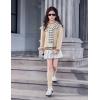Arshiner Girls Crewneck Sweatshirt Long Sleeve Pullover Tops Drop Shoulder Sweatshirts Color Block Ribbed Trim(Khaki)