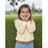 Arshiner Girls Crewneck Sweatshirt Long Sleeve Pullover Tops Drop Shoulder Sweatshirts Color Block Ribbed Trim(Khaki)