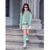 Arshiner Girls Crewneck Sweatshirt Long Sleeve Pullover Tops Drop Shoulder Sweatshirts Color Block Ribbed Trim(Light Green Blue)