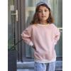 Arshiner Girls Crewneck Sweatshirt Long Sleeve Pullover Tops Drop Shoulder Sweatshirts Color Block Ribbed Trim(Pink)