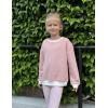 Arshiner Girls Crewneck Sweatshirt Long Sleeve Pullover Tops Drop Shoulder Sweatshirts Color Block Ribbed Trim(Pink)