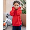Arshiner Girls Crewneck Sweatshirt Long Sleeve Pullover Tops Drop Shoulder Sweatshirts Color Block Ribbed Trim(Red)