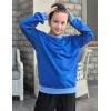 Arshiner Girls Crewneck Sweatshirt Long Sleeve Pullover Tops Drop Shoulder Sweatshirts Color Block Ribbed Trim(Royal Blue)
