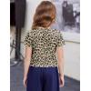 Arshiner Girls Crop Tops Short Sleeve Tie Dye Summer T Shirt Crewneck Rolled Cuffs Fashion Shirts Tee(Leopard)