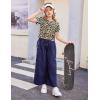 Arshiner Girls Crop Tops Short Sleeve Tie Dye Summer T Shirt Crewneck Rolled Cuffs Fashion Shirts Tee(Leopard)