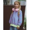 Arshiner Girls Oversized Striped Crewneck Sweatshirt Long Sleeve Color Block Pullover Tops Fall Casual Clothes(Blue Pink Stripe)
