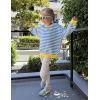 Arshiner Girls Oversized Striped Crewneck Sweatshirt Long Sleeve Color Block Pullover Tops Fall Casual Clothes(Blue Stripe)