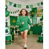 Arshiner Girls Oversized Striped Crewneck Sweatshirt Long Sleeve Color Block Pullover Tops Fall Casual Clothes(Green)