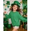 Arshiner Girls Oversized Striped Crewneck Sweatshirt Long Sleeve Color Block Pullover Tops Fall Casual Clothes(Green)
