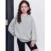 Arshiner Girls Oversized Striped Crewneck Sweatshirt Long Sleeve Color Block Pullover Tops Fall Casual Clothes(Grey)