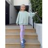 Arshiner Girls Oversized Striped Crewneck Sweatshirt Long Sleeve Color Block Pullover Tops Fall Casual Clothes(Light Green)