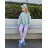 Arshiner Girls Oversized Striped Crewneck Sweatshirt Long Sleeve Color Block Pullover Tops Fall Casual Clothes(Light Green)