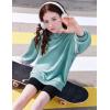 Arshiner Girls Oversized Striped Crewneck Sweatshirt Long Sleeve Color Block Pullover Tops Fall Casual Clothes(Light Green)