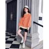 Arshiner Girls Oversized Striped Crewneck Sweatshirt Long Sleeve Color Block Pullover Tops Fall Casual Clothes(Orange Pink Stripe)