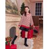 Arshiner Girls Oversized Striped Crewneck Sweatshirt Long Sleeve Color Block Pullover Tops Fall Casual Clothes(Red Stripe)