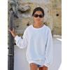 Arshiner Girls Oversized Striped Crewneck Sweatshirt Long Sleeve Color Block Pullover Tops Fall Casual Clothes(White)