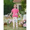 Arshiner Toddler Girl Clothes Summer 2 Piece Outfits Ruffle Hem Short Sleeve Top and Printed Leggings Kids Clothing Sets(Pink Flroal)
