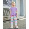 Arshiner Toddler Girl Clothes Summer 2 Piece Outfits Ruffle Hem Short Sleeve Top and Printed Leggings Kids Clothing Sets(Tie Dye)