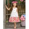 Arshiner Toddler Girl Summer Dress Little Girls Casual Beach Party Bowknot Sling Sundress with Pocket 1-7t(Pink Floral)