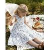 Arshiner Toddler Girl Summer Dress Little Girls Casual Beach Party Bowknot Sling Sundress with Pocket 1-7t(White Blue Floral)