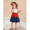 Arshiner Toddler Girl Summer Dress Little Girls Casual Beach Party Bowknot Sling Sundress with Pocket 1-7t(White&red&blue)