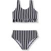 Arshiner Girls Bikini Beach Swimwear 2 Piece Swimsuits Floral Printing Bathing Suits(Black White Stripes)