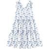 Arshiner Toddler Girl Summer Dress Little Girls Casual Beach Party Bowknot Sling Sundress with Pocket 1-7t(White Blue Floral)